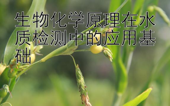 生物化学原理在水质检测中的应用基础