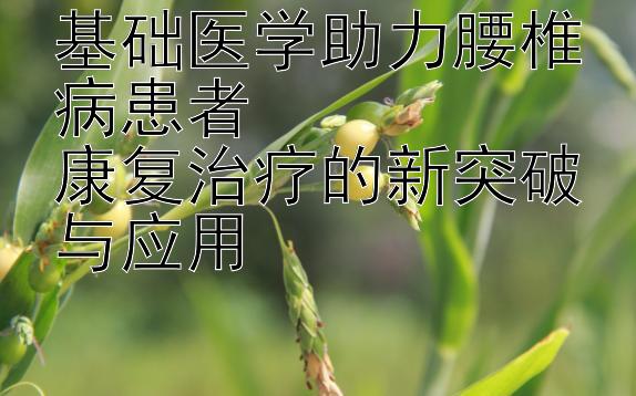 基础医学助力腰椎病患者  
康复治疗的新突破与应用